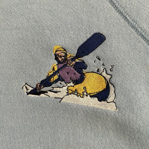 Vintage 90s Discus Embroidered Sweatshirt  Athletic Kayak Sport Size XL - Picture 4 of 10